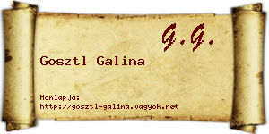 Gosztl Galina névjegykártya